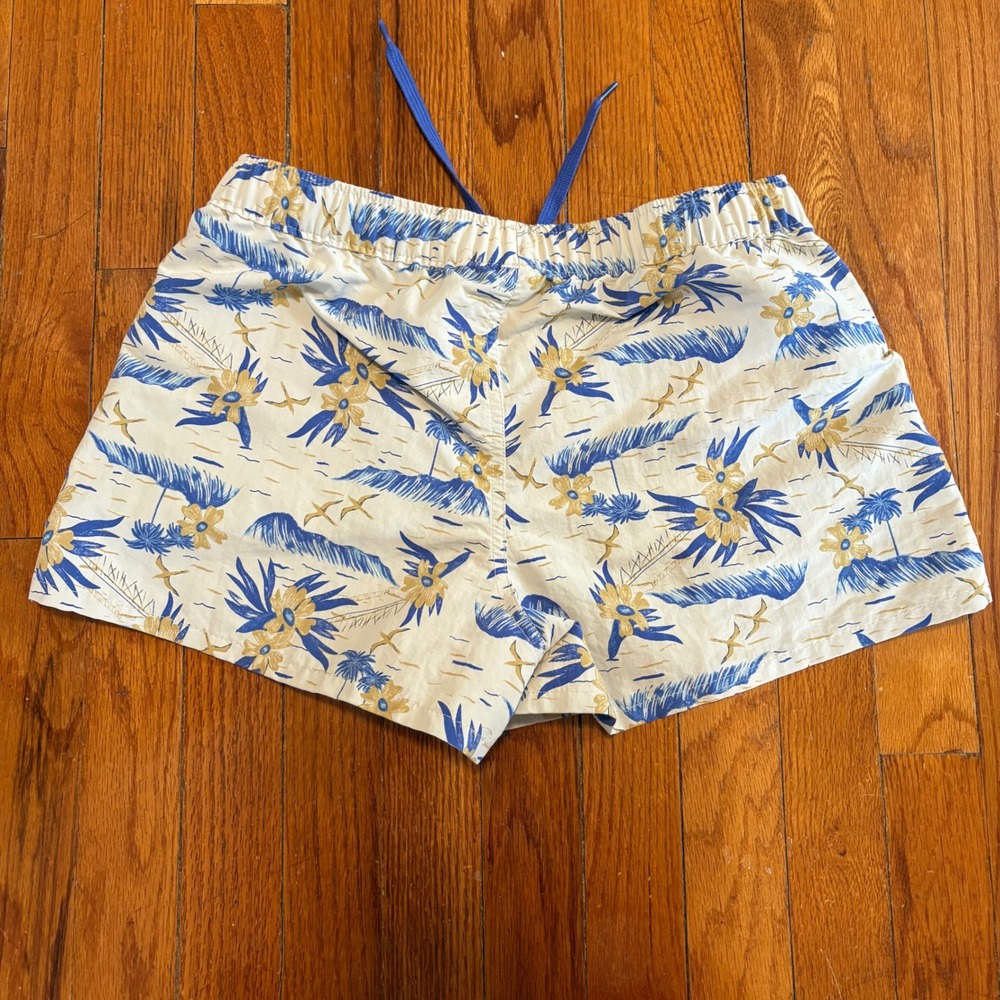 Patagonia Womens Small Barely Baggy Shorts Cream Blue Floral Tropical Resort - Picture 5 of 5